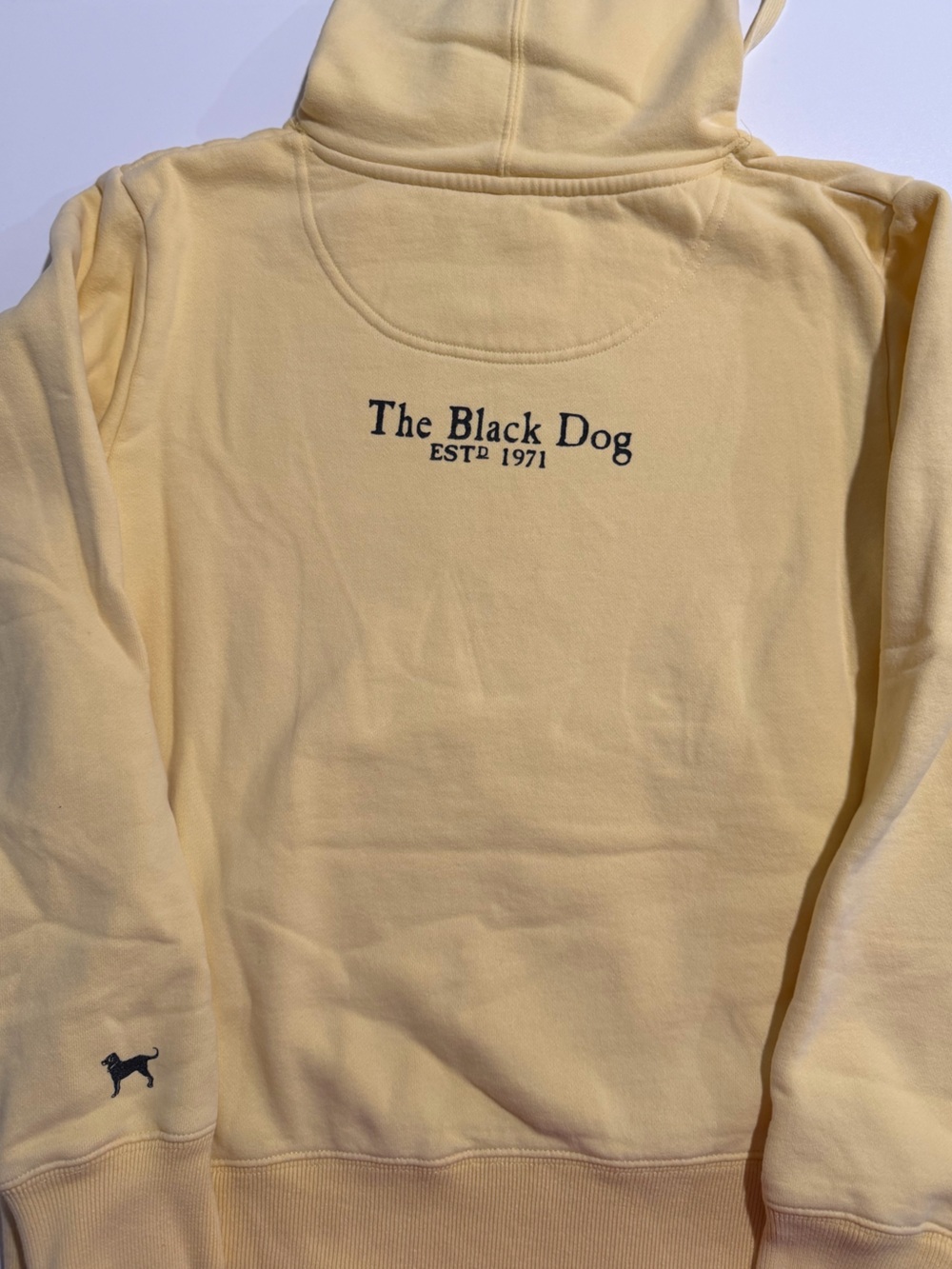 The Black Dog Yellow Hoodie with Black Logo